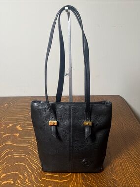 Dooney & Bourke Black Pebble Leather Shoulder Tote Vintage